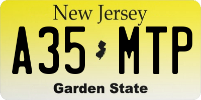 NJ license plate A35MTP