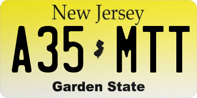 NJ license plate A35MTT