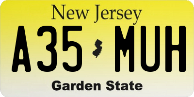 NJ license plate A35MUH