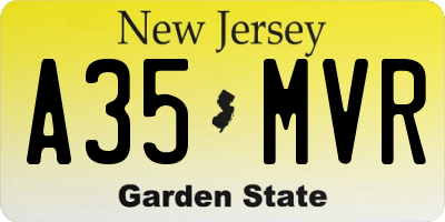 NJ license plate A35MVR