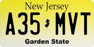 NJ license plate A35MVT