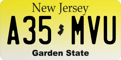 NJ license plate A35MVU