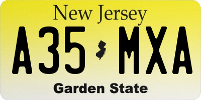 NJ license plate A35MXA