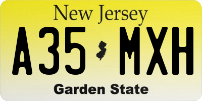 NJ license plate A35MXH