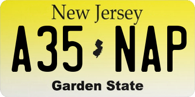 NJ license plate A35NAP