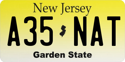 NJ license plate A35NAT