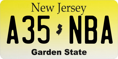 NJ license plate A35NBA