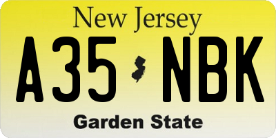 NJ license plate A35NBK
