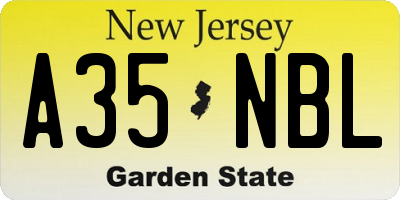 NJ license plate A35NBL