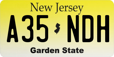 NJ license plate A35NDH