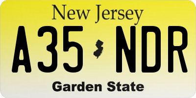 NJ license plate A35NDR
