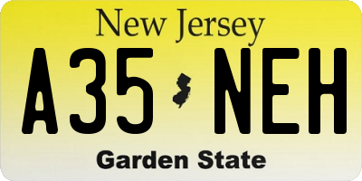 NJ license plate A35NEH