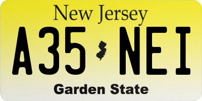 NJ license plate A35NEI
