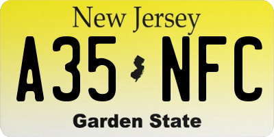 NJ license plate A35NFC