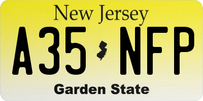 NJ license plate A35NFP
