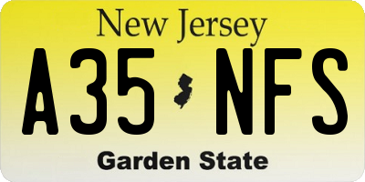 NJ license plate A35NFS