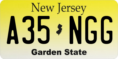 NJ license plate A35NGG