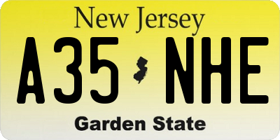 NJ license plate A35NHE