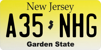 NJ license plate A35NHG