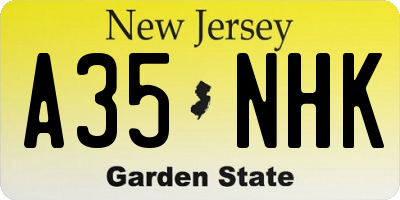 NJ license plate A35NHK