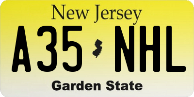NJ license plate A35NHL