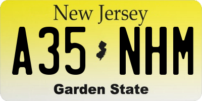 NJ license plate A35NHM