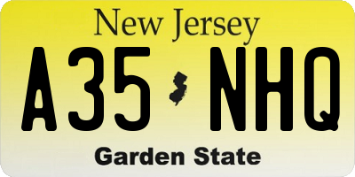 NJ license plate A35NHQ