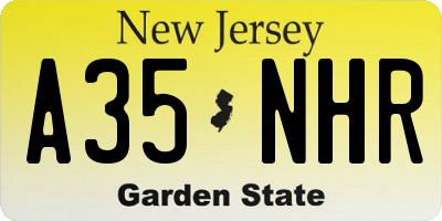 NJ license plate A35NHR