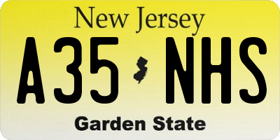 NJ license plate A35NHS