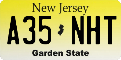 NJ license plate A35NHT