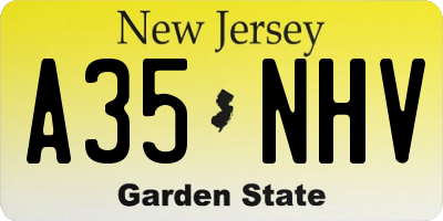 NJ license plate A35NHV