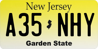 NJ license plate A35NHY