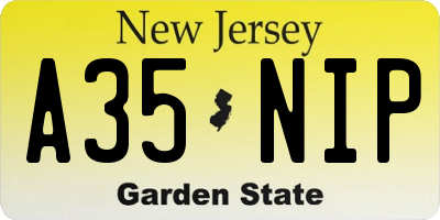 NJ license plate A35NIP