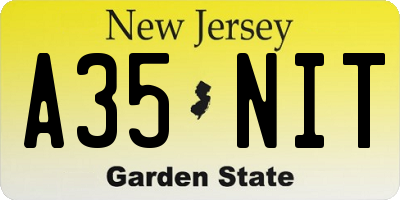 NJ license plate A35NIT