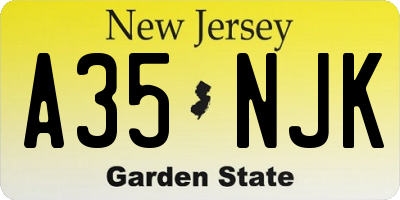 NJ license plate A35NJK