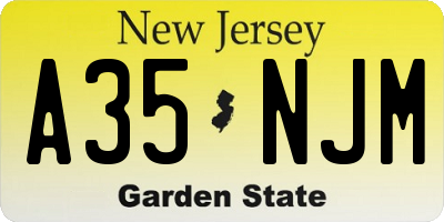 NJ license plate A35NJM