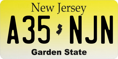NJ license plate A35NJN
