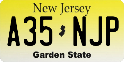 NJ license plate A35NJP