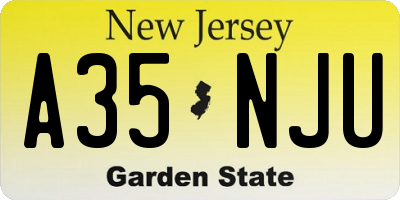 NJ license plate A35NJU