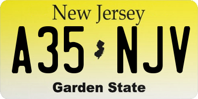 NJ license plate A35NJV