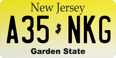 NJ license plate A35NKG