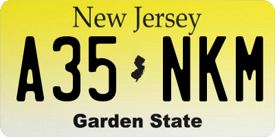 NJ license plate A35NKM
