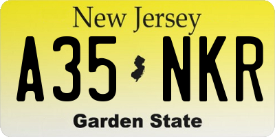 NJ license plate A35NKR