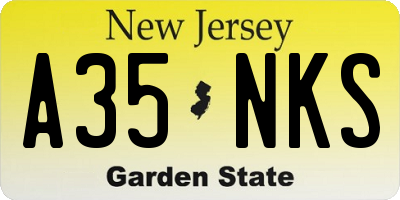 NJ license plate A35NKS