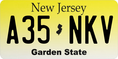 NJ license plate A35NKV