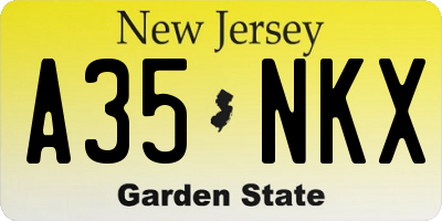 NJ license plate A35NKX