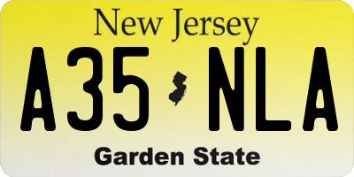 NJ license plate A35NLA