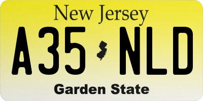 NJ license plate A35NLD