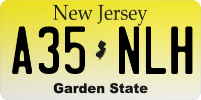 NJ license plate A35NLH
