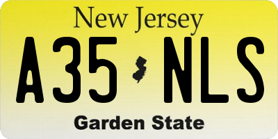 NJ license plate A35NLS